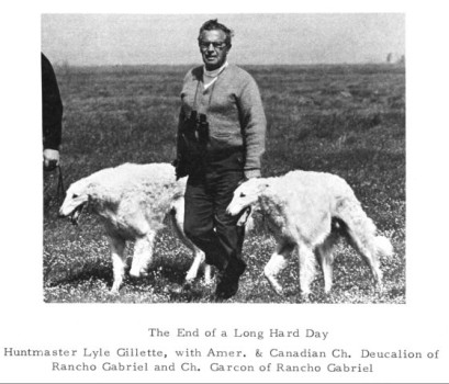 Lyle Gillette with two Borzoi hounds